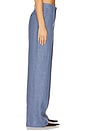 view 3 of 6 Linen Cotton Twill Wide Leg Pant in Blue