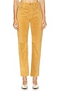 view 1 of 6 Suede Relaxed Straight Pant in Gold Dust
