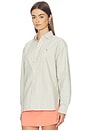 view 2 of 5 Oxford Long Sleeve Collared Sport Shirt in Green & Pink