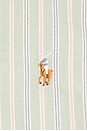 view 5 of 5 Oxford Long Sleeve Collared Sport Shirt in Green & Pink