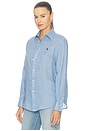 view 2 of 5 CHEMISE EN LIN À MANCHES LONGUES ET BOUTONS SUR LE DEVANT in Summer Blue
