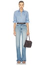 view 5 of 5 CHEMISE EN LIN À MANCHES LONGUES ET BOUTONS SUR LE DEVANT in Summer Blue