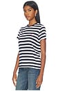 view 2 of 5 T-SHIRT JERSEY À COL ROND in Hunter Navy & White