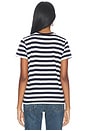 view 4 of 5 T-SHIRT JERSEY À COL ROND in Hunter Navy & White