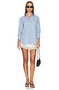 view 5 of 5 BLUSA DE ALGODÓN DE MANGA LARGA in Light Blue & White Multi
