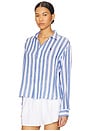 view 2 of 5 Linen Long Sleeve Shirt in Blue & White