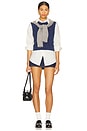 view 4 of 4 Cotton Sleveless Crew Vest in Midnight Royal