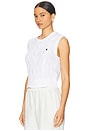 view 2 of 4 Sleeveless Vest Top in White
