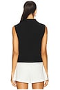 view 3 of 4 Cotton Cropped Sleeveless Polo Sweater in Polo Black