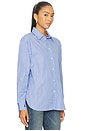 view 2 of 5 Oversize Fit Striped Cotton Shirt in 1904 Light Blue & Navy Multi