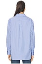 view 3 of 5 Oversize Fit Striped Cotton Shirt in 1904 Light Blue & Navy Multi