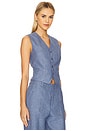 view 2 of 4 Linen Cotton Twill Vest in Blue