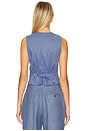 view 3 of 4 Linen Cotton Twill Vest in Blue
