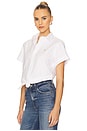 view 2 of 5 Cotton Oxford Tie-front Cropped Shirt in Bsr White