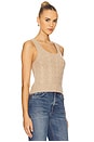 view 2 of 4 Cable Wool Cashmere Sleeveless Sweater in Oatmeal Heather