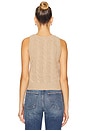 view 3 of 4 Cable Wool Cashmere Sleeveless Sweater in Oatmeal Heather