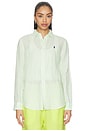 view 2 of 6 Linen Long Sleeve Sport Shirt in Electric Lime White