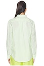 view 4 of 6 Linen Long Sleeve Sport Shirt in Electric Lime White