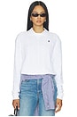 view 1 of 5 Cotton Long Sleeve Polo in White