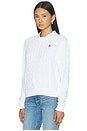 view 2 of 5 Cotton Long Sleeve Polo in White
