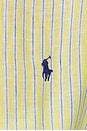 view 5 of 5 Linen Long Sleeve Sport Shirt in Oasis Yellow Blue White