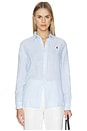 view 2 of 6 CHEMISE SPORT EN LIN À MANCHES LONGUES in Light Blue White