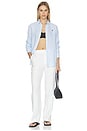 view 5 of 6 CHEMISE SPORT EN LIN À MANCHES LONGUES in Light Blue White
