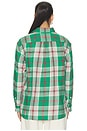 view 4 of 5 Twill Long Sleeve Collared Sport Shirt in Green Cream Multi