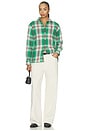 view 5 of 5 Twill Long Sleeve Collared Sport Shirt in Green Cream Multi