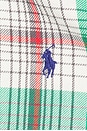 view 6 of 5 Twill Long Sleeve Collared Sport Shirt in Green Cream Multi