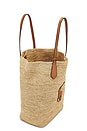 view 4 of 4 Raffia Tote in Natural & Cuoio