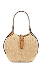 view 1 of 5 Twisted Raffia Shoulder Bag in Natural & Cuoio