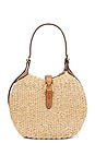 view 2 of 5 Twisted Raffia Shoulder Bag in Natural & Cuoio