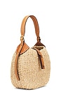 view 3 of 5 Twisted Raffia Shoulder Bag in Natural & Cuoio