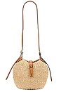view 5 of 5 Twisted Raffia Shoulder Bag in Natural & Cuoio