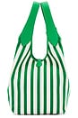 view 2 of 5 Polo Play Striped Canvas Medium Tote in Parrot & White