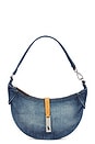 view 1 of 4 Denim & Leather Shoulder Bag in Medium Wash