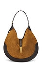 view 1 of 4 BOLSA MÉDIA DE CAMURÇA E COURO in Maple & Tobacco