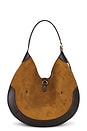 view 2 of 4 BOLSA MÉDIA DE CAMURÇA E COURO in Maple & Tobacco
