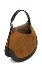 view 4 of 4 BOLSA MÉDIA DE CAMURÇA E COURO in Maple & Tobacco
