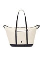 view 1 of 4 BOLSA TOTE GRANDE DE LONA in Ecru & Navy