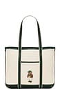 view 1 of 4 Fall Bear Small Tote in Ecru & Northwest Pine