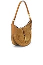 view 3 of 4 Suede Mini Shoulder Bag in Caramel & Tan