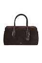 view 2 of 5 BOLSA MÉDIA DE CAMURÇA E COURO in Chocolate & Tobacco