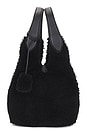 view 1 of 4 Shearling & Pebble Leather Tote Medium in Black