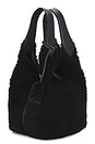 view 3 of 4 Shearling & Pebble Leather Tote Medium in Black