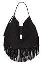 view 1 of 6 Suede Fringe Shoulder Bag Large in Black