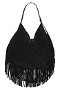 view 2 of 6 Suede Fringe Shoulder Bag Large in Black