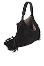 view 4 of 6 Suede Fringe Shoulder Bag Large in Black