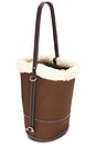 view 4 of 4 Shearling & Tumbled Leather Sling Bucket Bag Medium in Luggage & Cream
